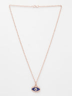NVR Women's Rose Gold-Polished Chain With Evil Eye Pendant | Grocsy