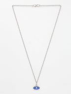 NVR Women's Silver-Plated Chain With Evil Eye Pendant | Grocsy