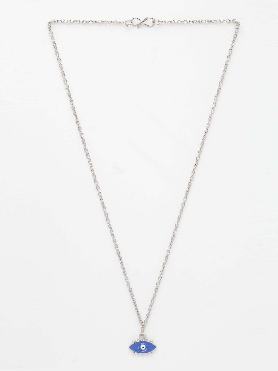 NVR Women's Silver-Plated Chain With Evil Eye Pendant | Grocsy