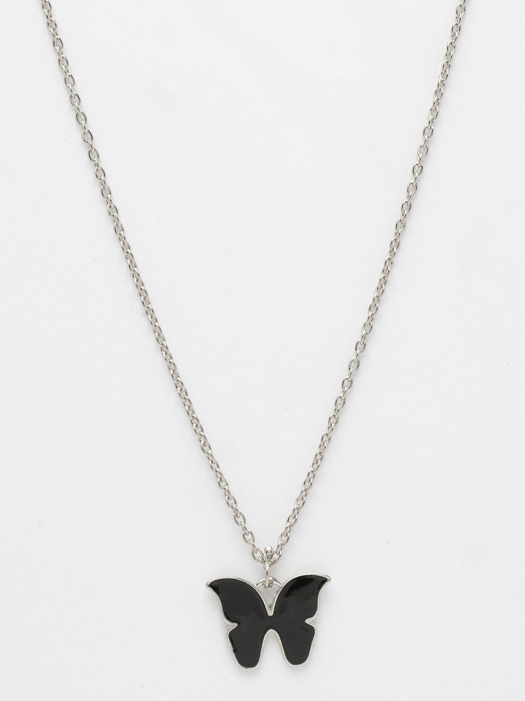 NVR Women's Silver-Plated Chain With Butterfly Pendant | Grocsy