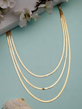 NVR Women's Gold-Polished Minimal Layered Chain | Grocsy