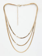 NVR Women's Gold-Polished Minimal Layered Chain | Grocsy