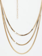 NVR Women's Gold-Polished Minimal Layered Chain | Grocsy