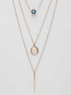 NVR Women's Rose Gold-Polished Evil Eye Layered Chain | Grocsy