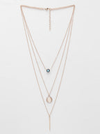 NVR Women's Rose Gold-Polished Evil Eye Layered Chain | Grocsy