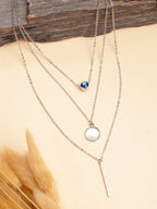 NVR Women's Silver-Plated Evil Eye Layered Chain | Grocsy