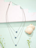NVR Women's Silver-Plated Evil Eye Layered Chain | Grocsy