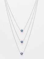 NVR Women's Silver-Plated Evil Eye Layered Chain | Grocsy