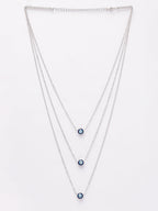 NVR Women's Silver-Plated Evil Eye Layered Chain | Grocsy