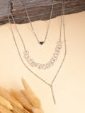 NVR Women's Silver-Plated Beaded Layered Chain | Grocsy