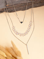 NVR Women's Silver-Plated Beaded Layered Chain | Grocsy