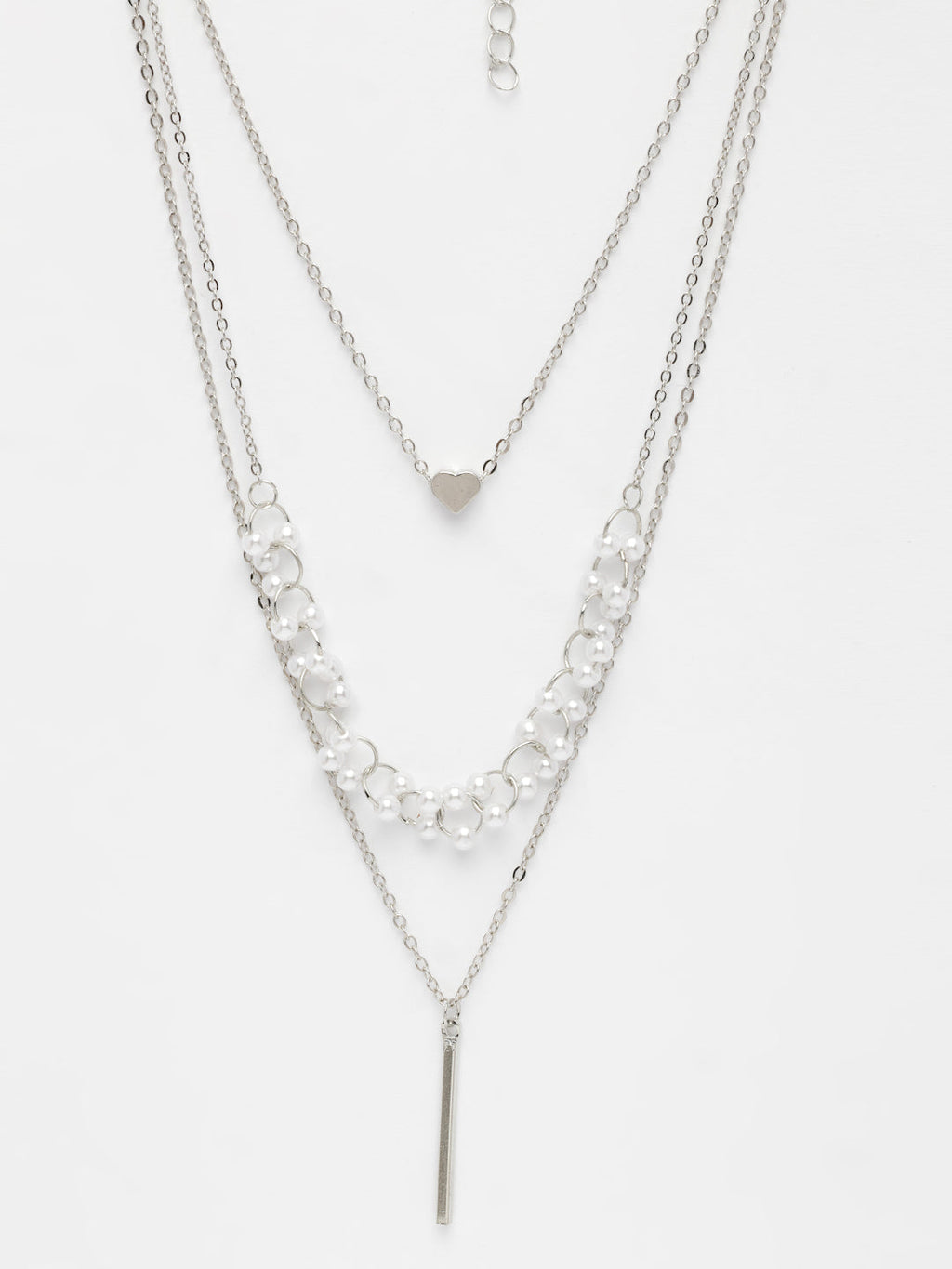 NVR Women's Silver-Plated Beaded Layered Chain | Grocsy