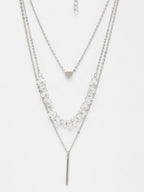 NVR Women's Silver-Plated Beaded Layered Chain | Grocsy