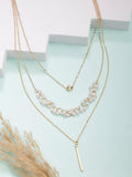 NVR Women's Gold-Polished Beaded Layered Chain | Grocsy