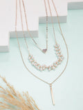 NVR Women's Rose Gold-Polished Beaded Layered Chain | Grocsy