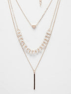 NVR Women's Rose Gold-Polished Beaded Layered Chain | Grocsy