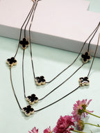 NVR Women's Black Layered Fashion Necklace | Grocsy