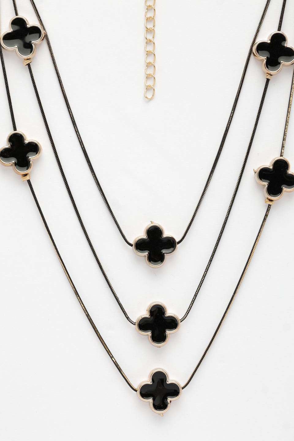 NVR Women's Black Layered Fashion Necklace | Grocsy
