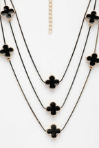 NVR Women's Black Layered Fashion Necklace | Grocsy