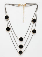 NVR Women's Black Circular Shaped Layered Fashion Necklace | Grocsy