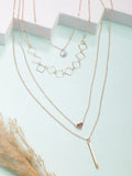 NVR Women's Rose Gold-Polished Artificial Stones Layered Chain | Grocsy