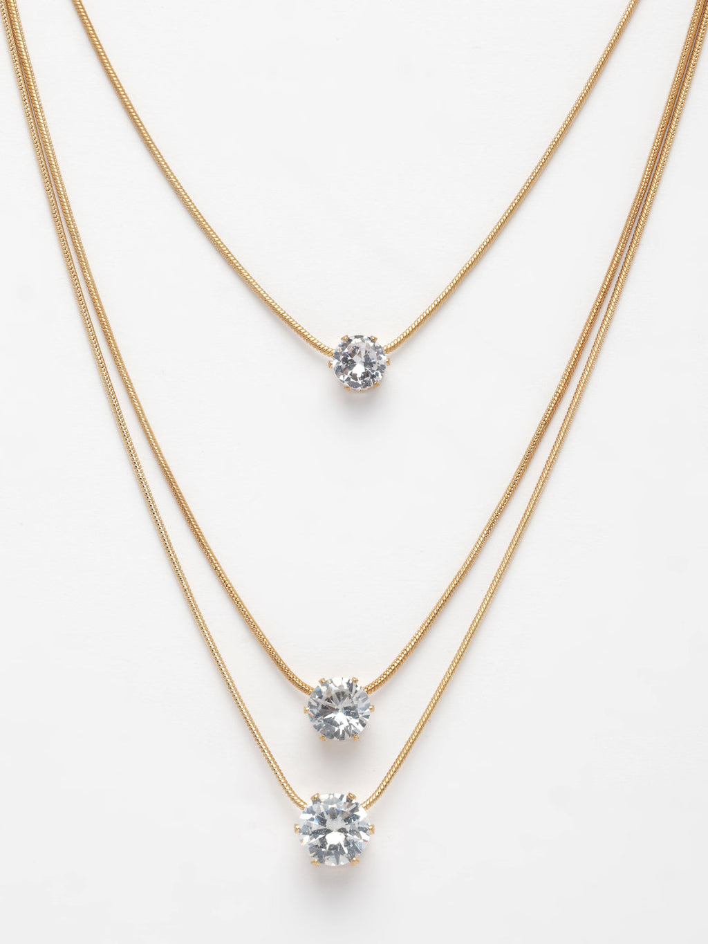 NVR Women's Gold-Polished Artificial Stones Layered Chain | Grocsy