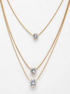 NVR Women's Gold-Polished Artificial Stones Layered Chain | Grocsy
