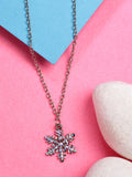 NVR Women's Silver-Plated Chain With Snowflake Pendant | Grocsy