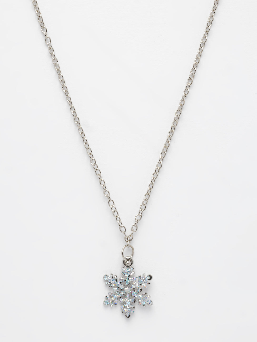 NVR Women's Silver-Plated Chain With Snowflake Pendant | Grocsy