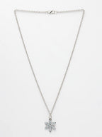 NVR Women's Silver-Plated Chain With Snowflake Pendant | Grocsy