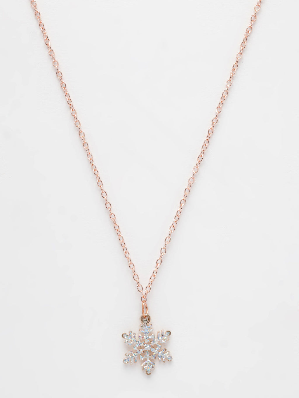 NVR Women's Rose Gold-Polished Chain With Snowflake Pendant | Grocsy