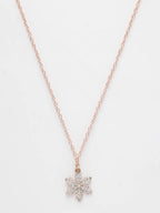 NVR Women's Rose Gold-Polished Chain With Snowflake Pendant | Grocsy