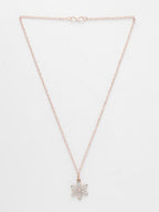 NVR Women's Rose Gold-Polished Chain With Snowflake Pendant | Grocsy