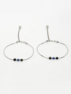 NVR Women's Silver-Plated Evil Eye Anklet | Grocsy