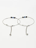NVR Women's Silver-Plated Evil Eye Anklet | Grocsy