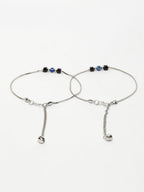 NVR Women's Silver-Plated Evil Eye Anklet | Grocsy