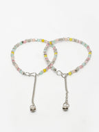 NVR Women's Multi-Coloured Artificial Beads Anklet | Grocsy