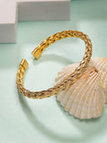 NVR Men's Gold-Polished Stainless Steel Cuff Bracelet