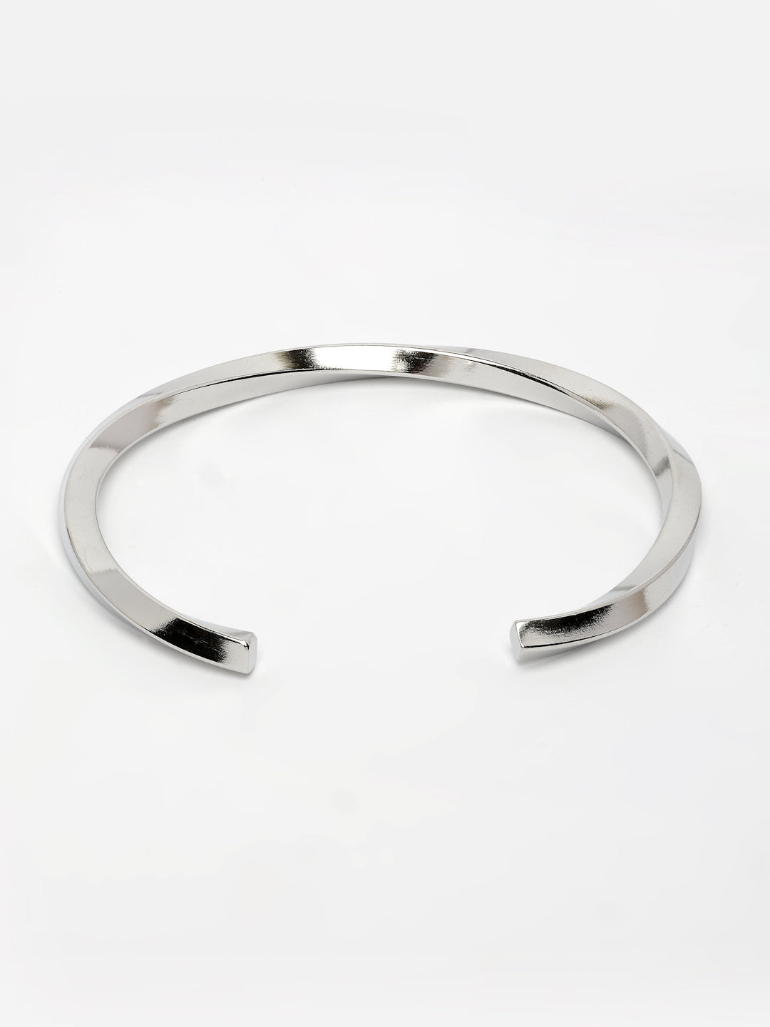 NVR Men's Silver-Plated Stainless Steel Cuff Bracelet | Grocsy