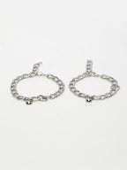 NVR Men's Set of 2 Silver-Plated Stainless Steel Link Bracelet | Grocsy