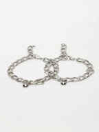 NVR Men's Set of 2 Silver-Plated Stainless Steel Link Bracelet | Grocsy
