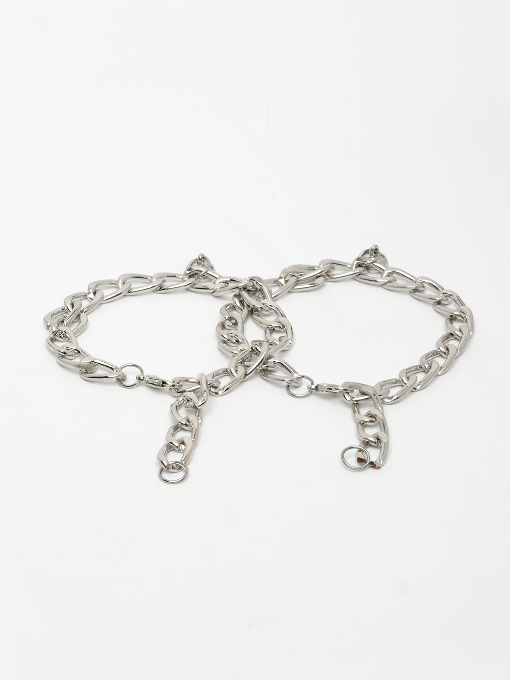 NVR Men's Set of 2 Silver-Plated Stainless Steel Link Bracelet | Grocsy