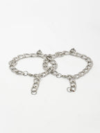 NVR Men's Set of 2 Silver-Plated Stainless Steel Link Bracelet | Grocsy