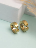 NVR Men's Gold-Polished Contemporary Hoop Earrings