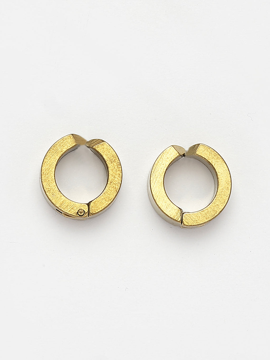 NVR Men's Gold-Polished Contemporary Hoop Earrings