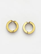 NVR Men's Gold-Polished Contemporary Hoop Earrings