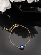 NVR Women's Set of 2 Gold & Silver Polished Evil eye Link Bracelet | Grocsy