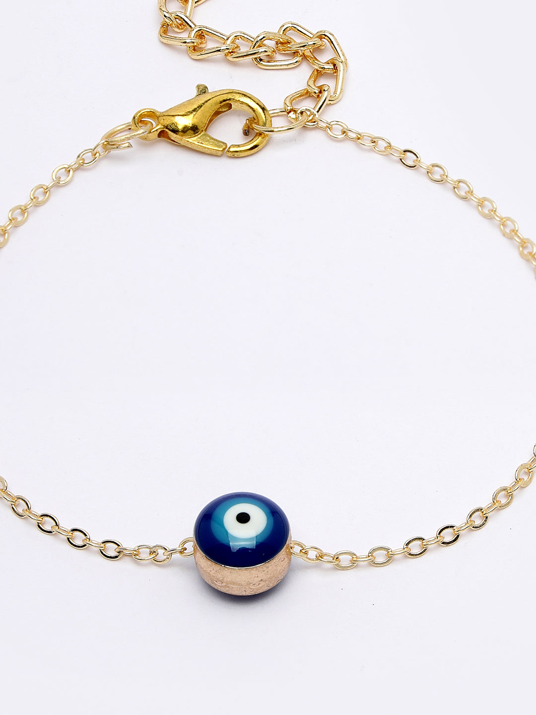 NVR Women's Set of 2 Gold & Silver Polished Evil eye Link Bracelet | Grocsy