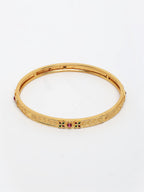 NVR Women's Set of 4 Gold-Polished Artificial Stones Traditional Bangles