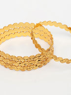 NVR Women's Set of 4 Gold-Polished Leaf Shaped Traditional Bangles | Grocsy